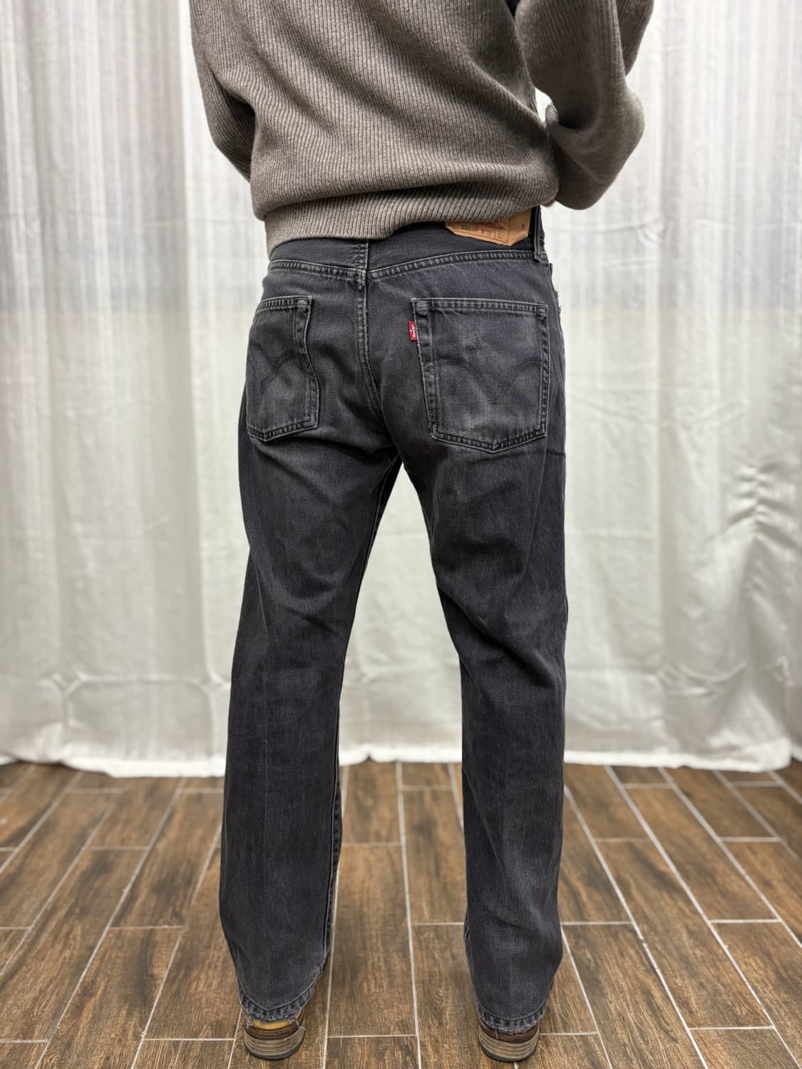 Levis 리바이스 501 블랙 워싱 데님 팬츠 Levis 501 상품이미지3