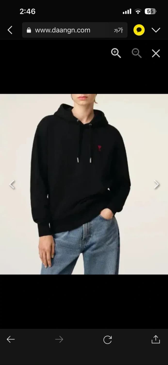 새상품/QR정품 / 아미 후드티 스몰로고 블랙,그레이 상품이미지2