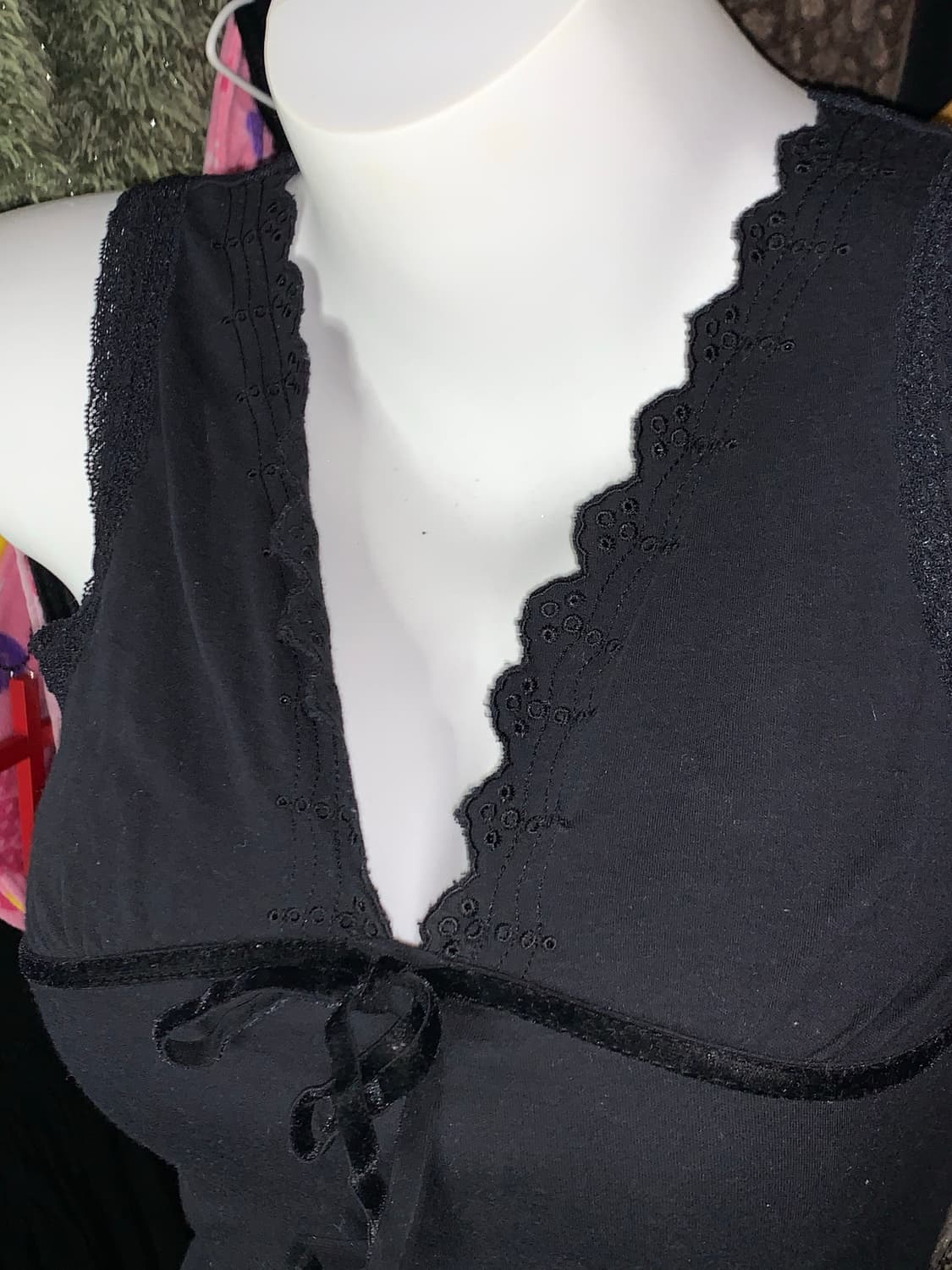 고스 펑크 레이스 벨벳 리본 슬립 상품이미지3