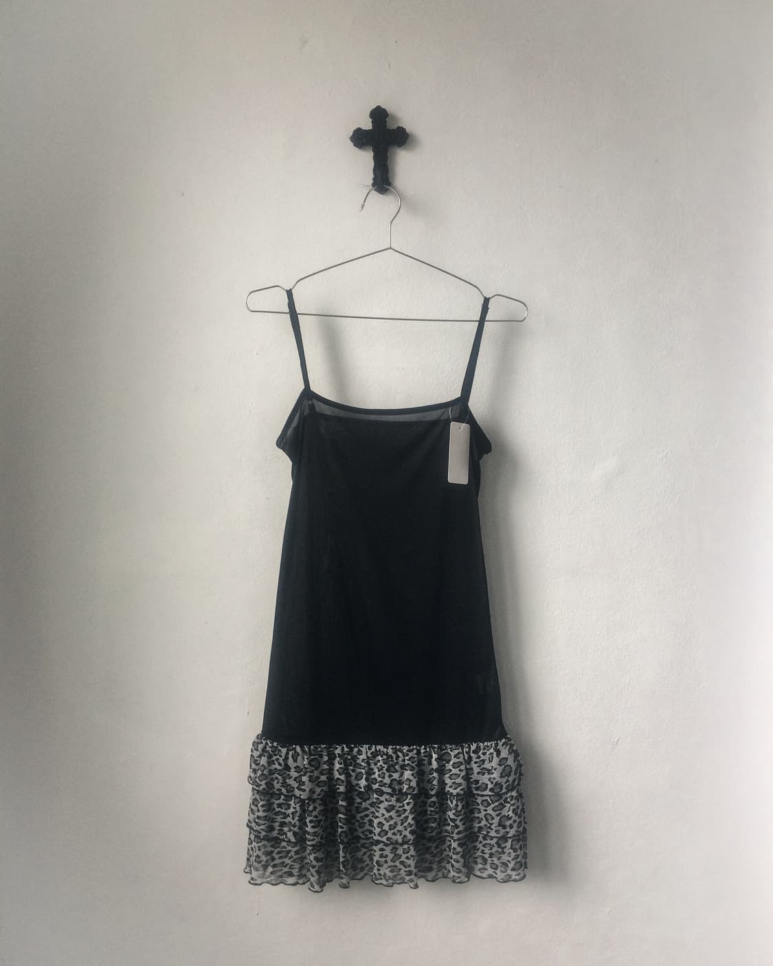 Leopard pattern frill point sleeveless o 상품이미지1