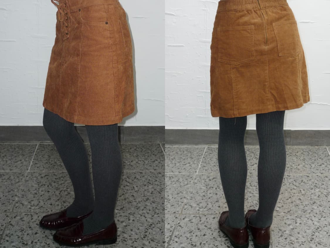 front tie corduroy skirt 상품이미지2