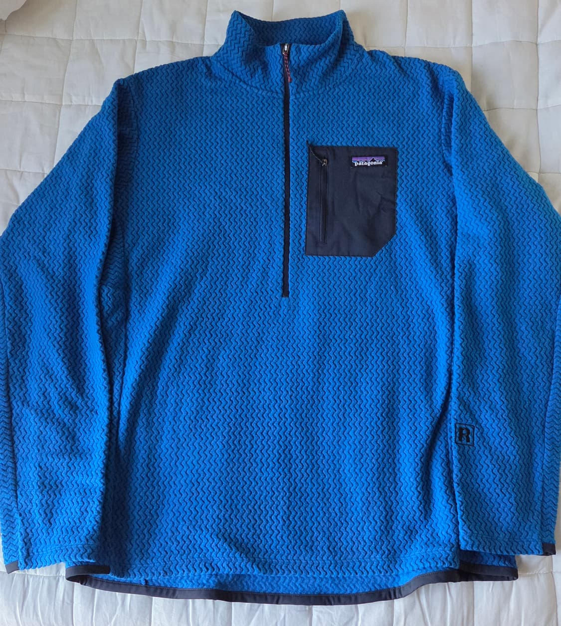 파타고니아 R1 에어 집넥 풀오버 엔드리스 블루 색상 L 사이즈 상품이미지1