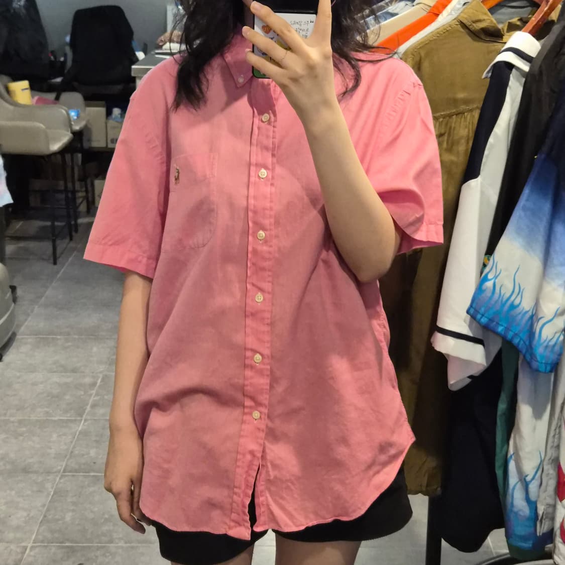 [NO.9] 폴로 반팔 셔츠 핑크 상품이미지2