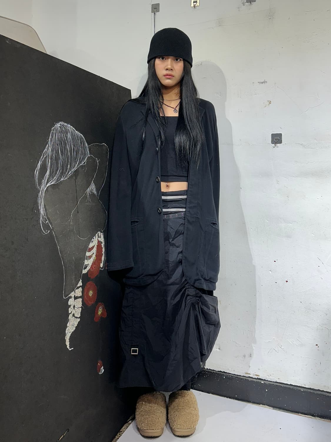 아르마니 엠포리오 블랙 롱 가디건 자켓 L 상품이미지1