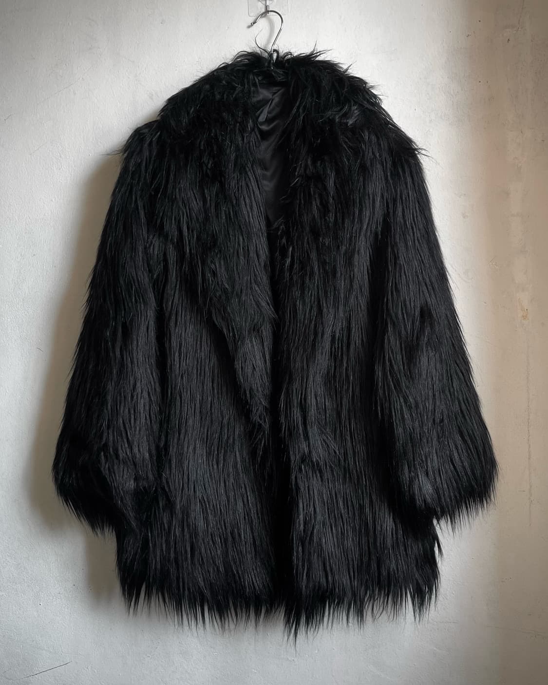 Jpn Vintage Long Shaggy Fur Black Coat 상품이미지3