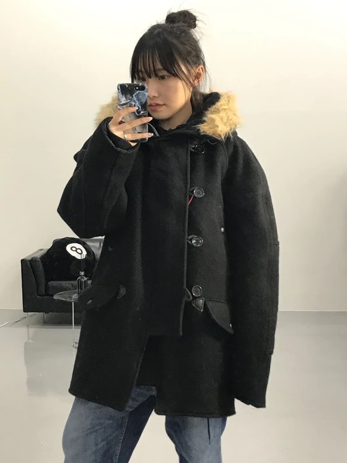 빈티지 쇼트 울 N3B 블랙 자켓 상품이미지1