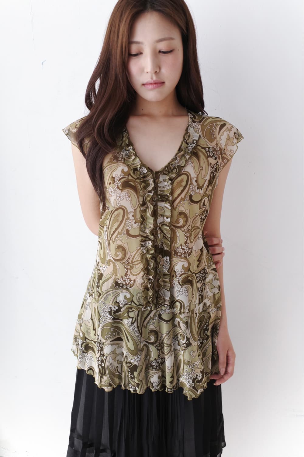 paisley frill half blouse 상품이미지5