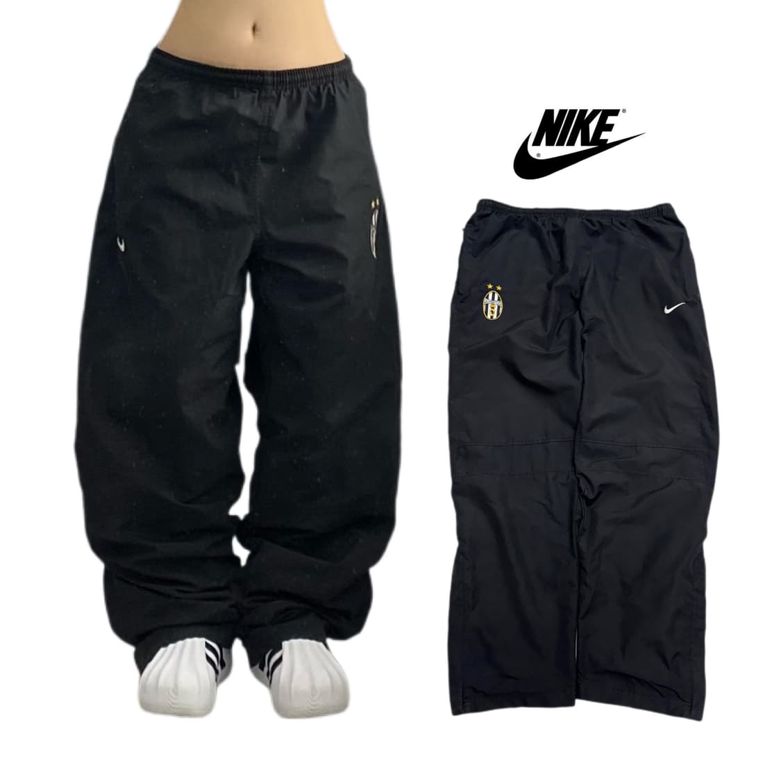 나이키 00s 유벤투스 스우시 올드스쿨 와이드 바람막이 트랙팬츠 상품이미지1