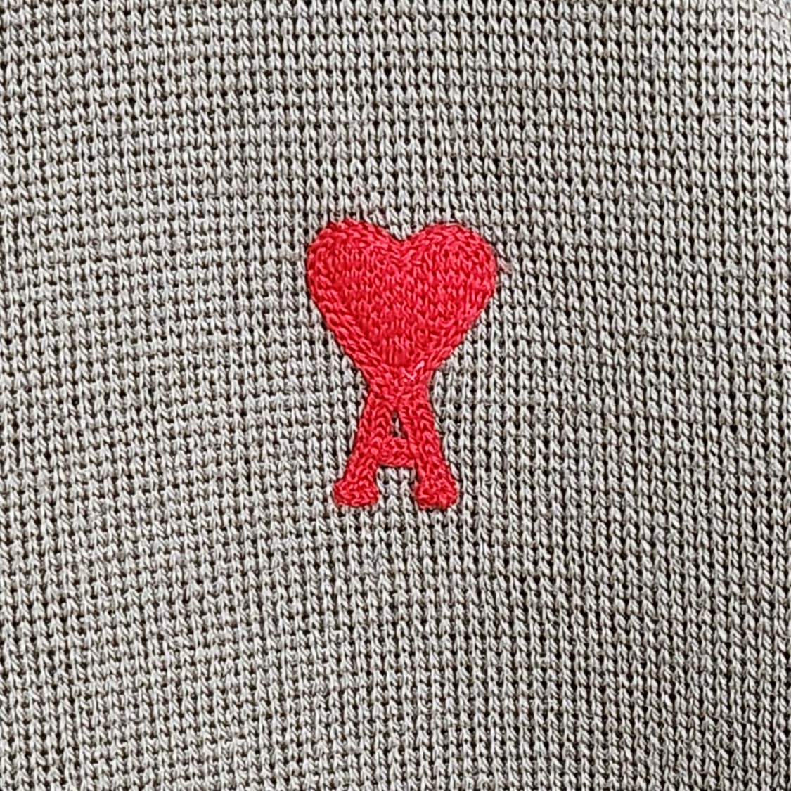 [XXL] 아미 베이지 스몰 하트자수 남성 가디건 E22 HKC001 상품이미지3