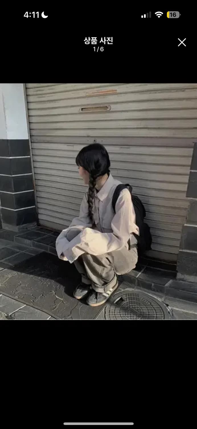 애니원모어 카즈 포켓 크롭 셔츠 연그레이 상품이미지1