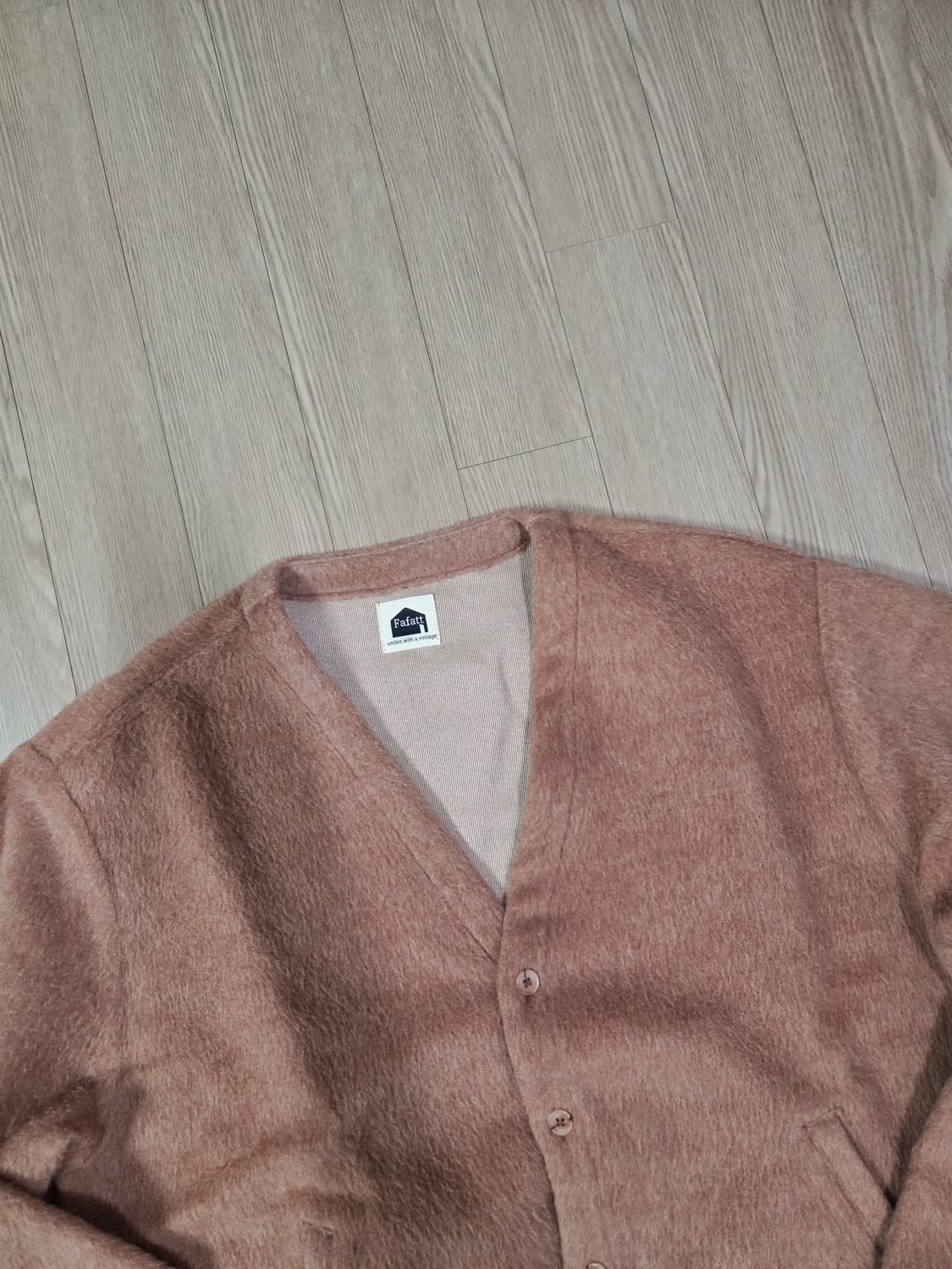 Fafatt 라이트 핑크 쉐독 울 카디건 상품이미지2