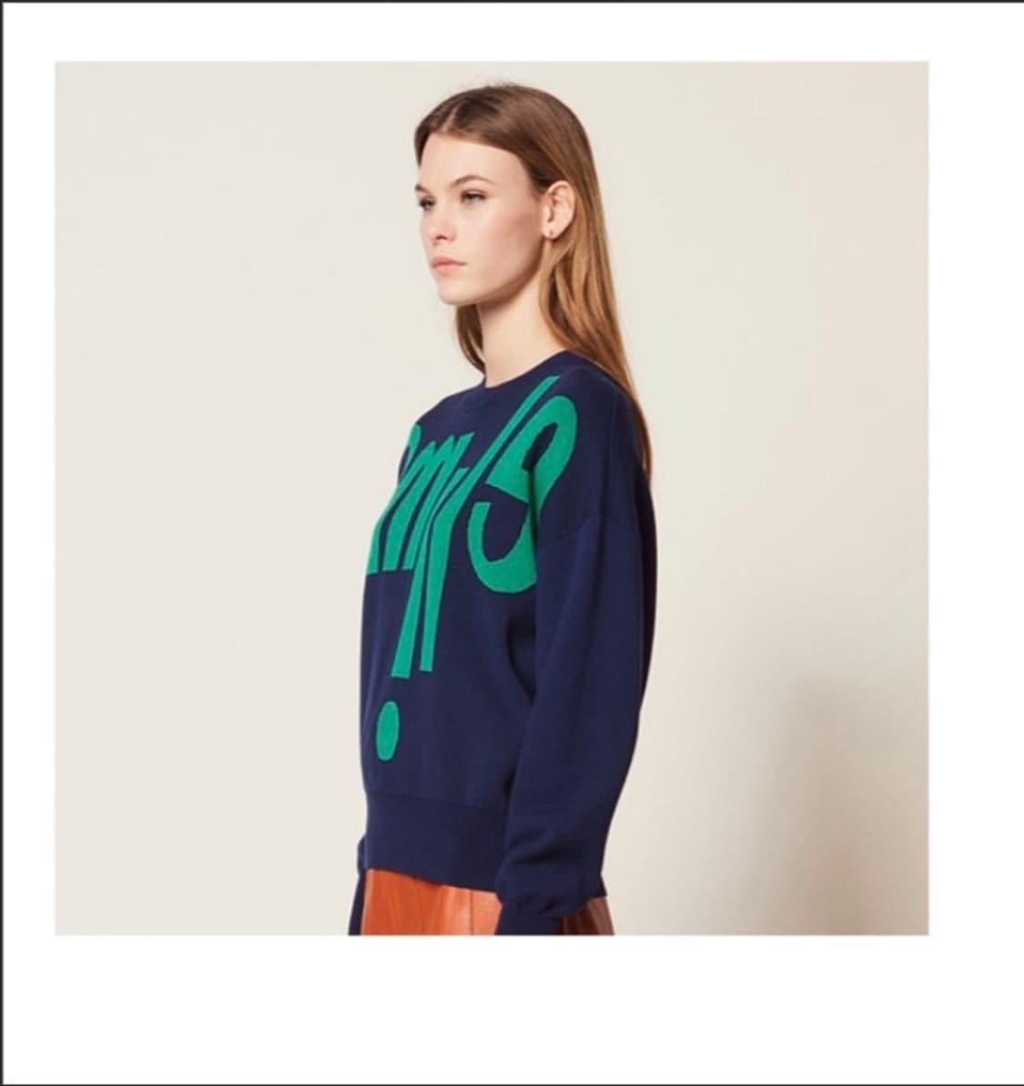 산드로 SANDRO  스마일 그래픽 네이비 니트 1사이즈 상품이미지1