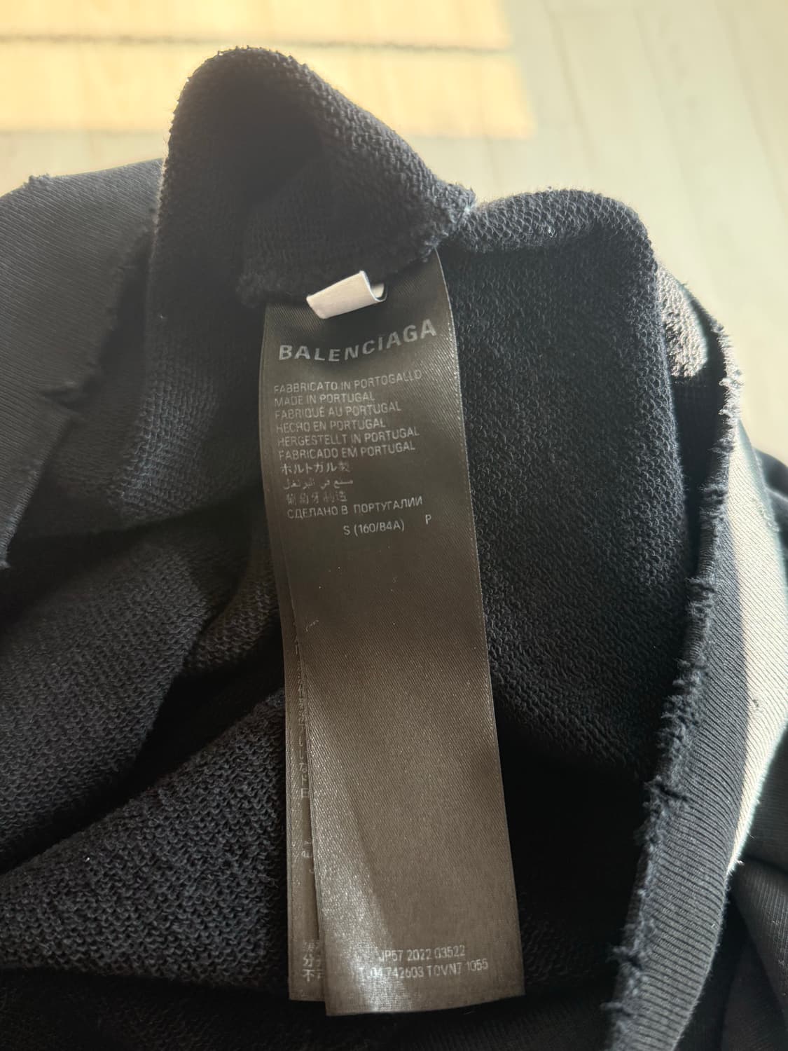 발렌시아가 크립토 로고 프린트 코튼 저지 후드 티셔츠 상품이미지3