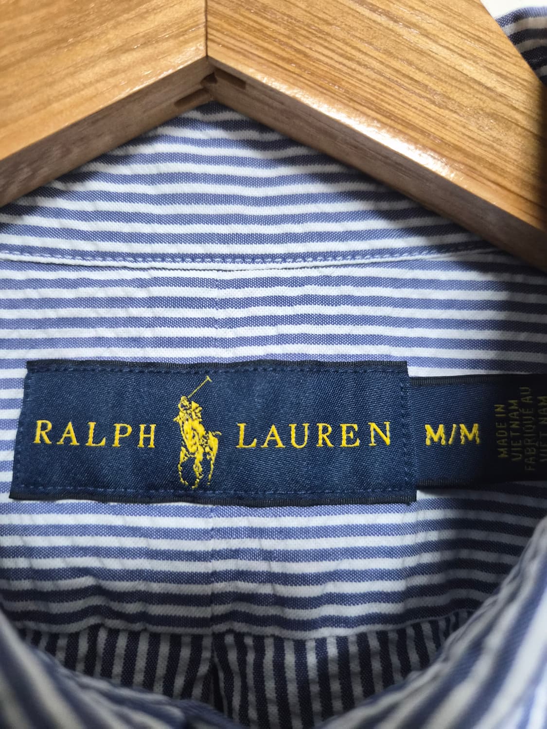 폴로랄프로렌Polo 스트라이프 시어서커 반팔 셔츠 M - S398 상품이미지4