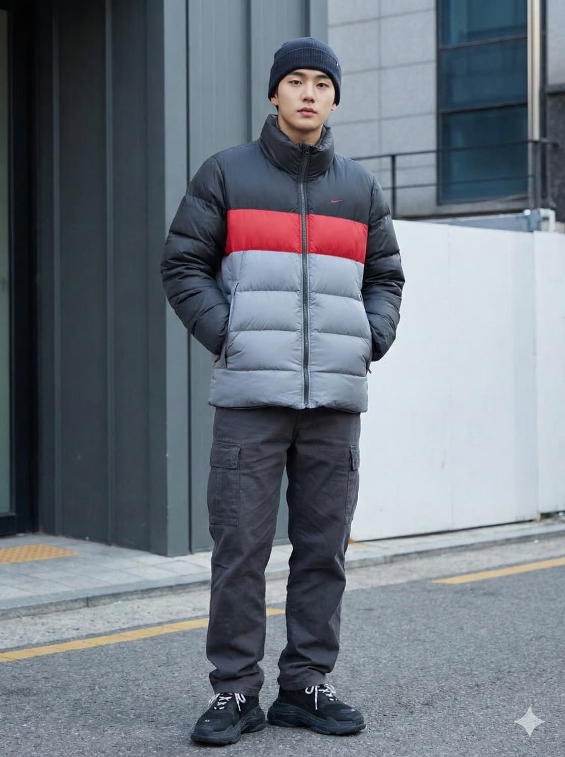 나이키(NIKE) 더 애슬레틱 뎁트 3단 배색 덕다운 패딩 상품이미지1