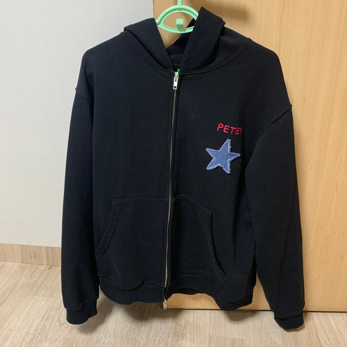 마이네임이즈피터 스타 후드집업 블랙 상품이미지2