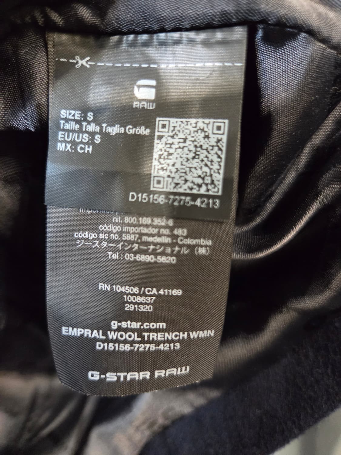 G-STAR 네이비 하이넥 모직 코트(S)디피용 상품이미지10