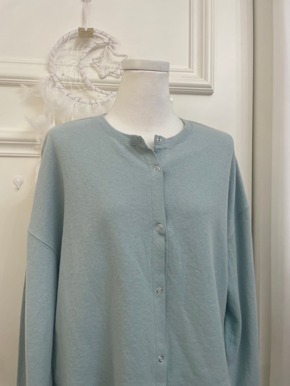 indi mint cotton snap button cardigan to 상품이미지5