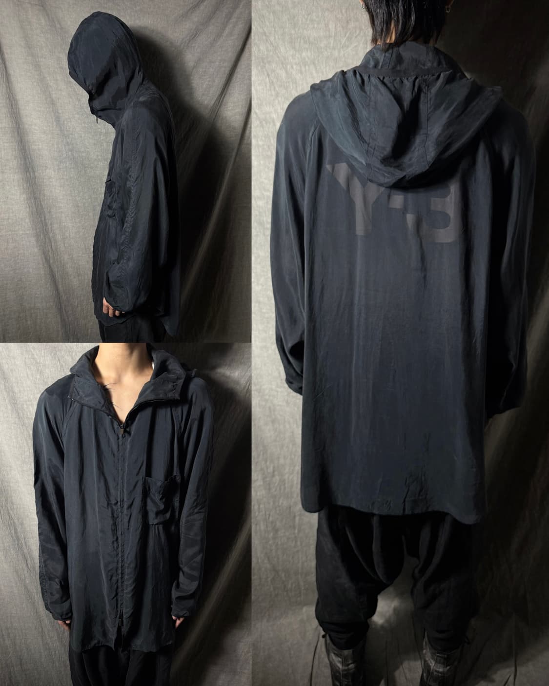 Y-3 Cupro Oversized Hooded Zip-Up  상품이미지1