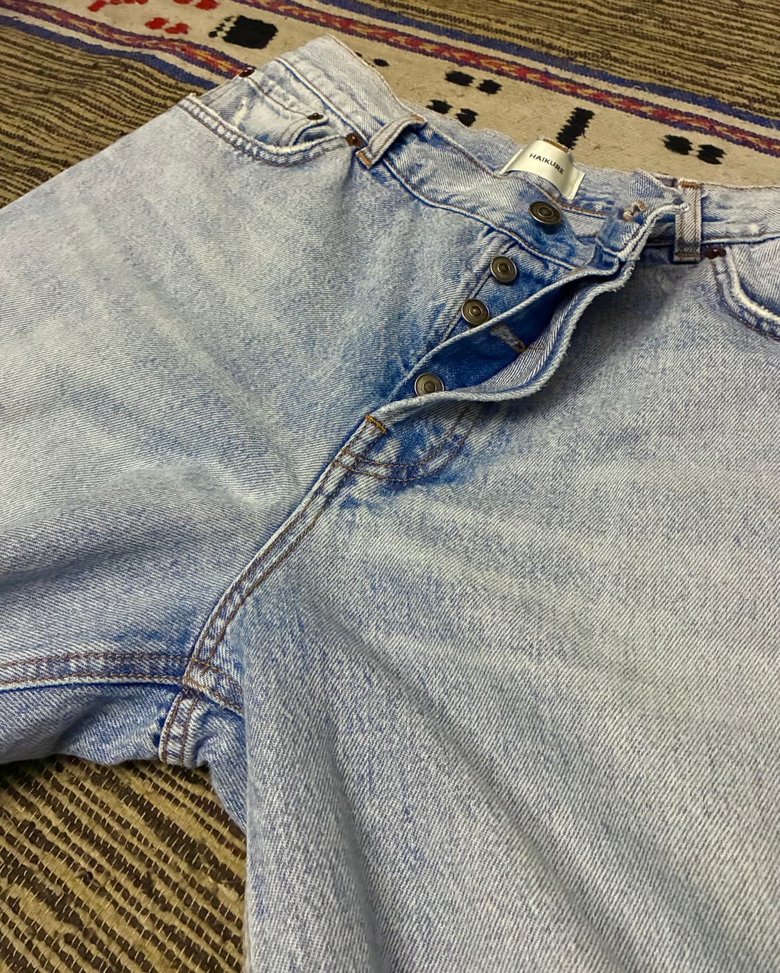 (27~28)Haikure 하이쿠레 베서니 스트롬볼리 와이드 데님 연청 상품이미지4