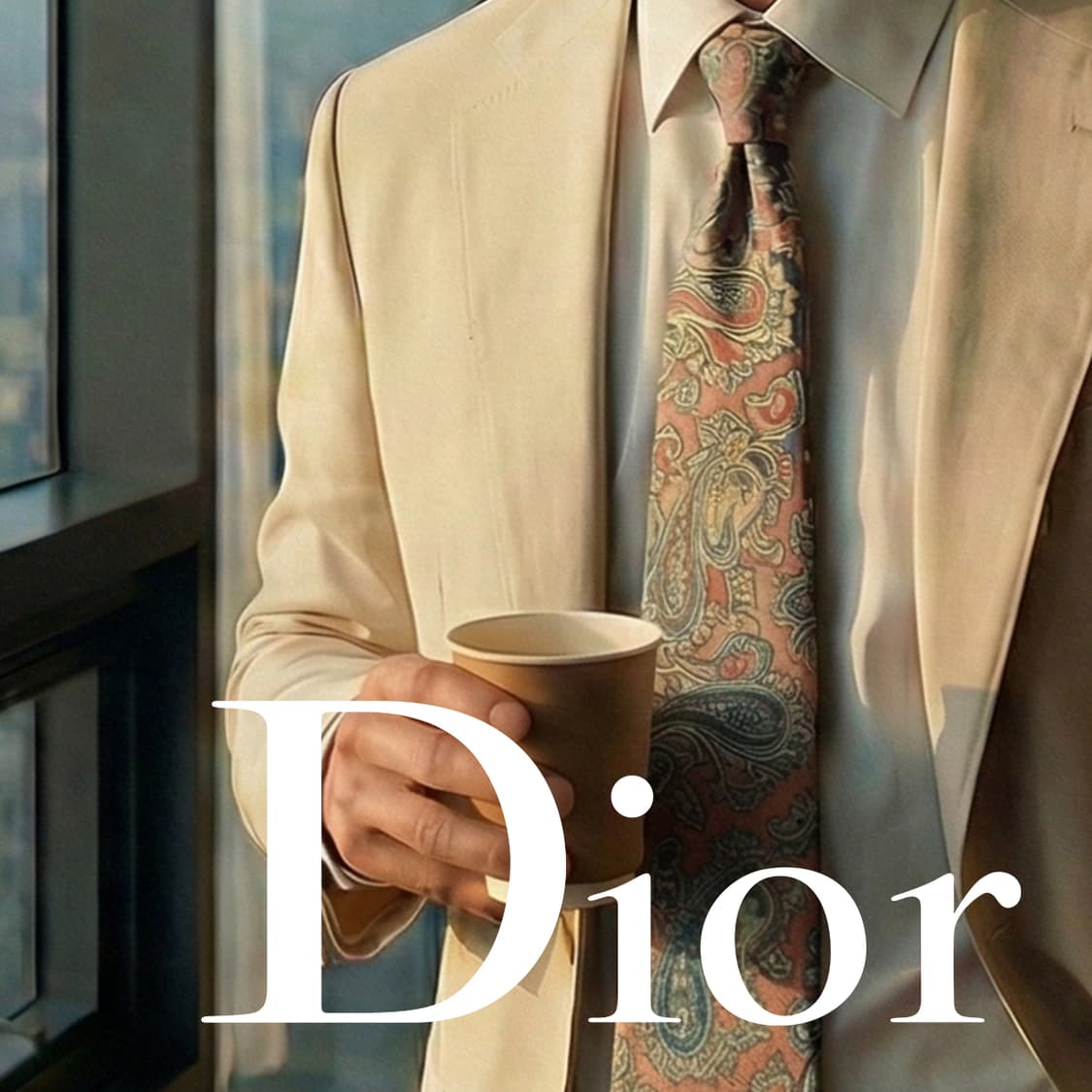 디올 실크 브라운 페이즐리 패턴 넥타이 9.1cm A+등급 K1746
 상품이미지1