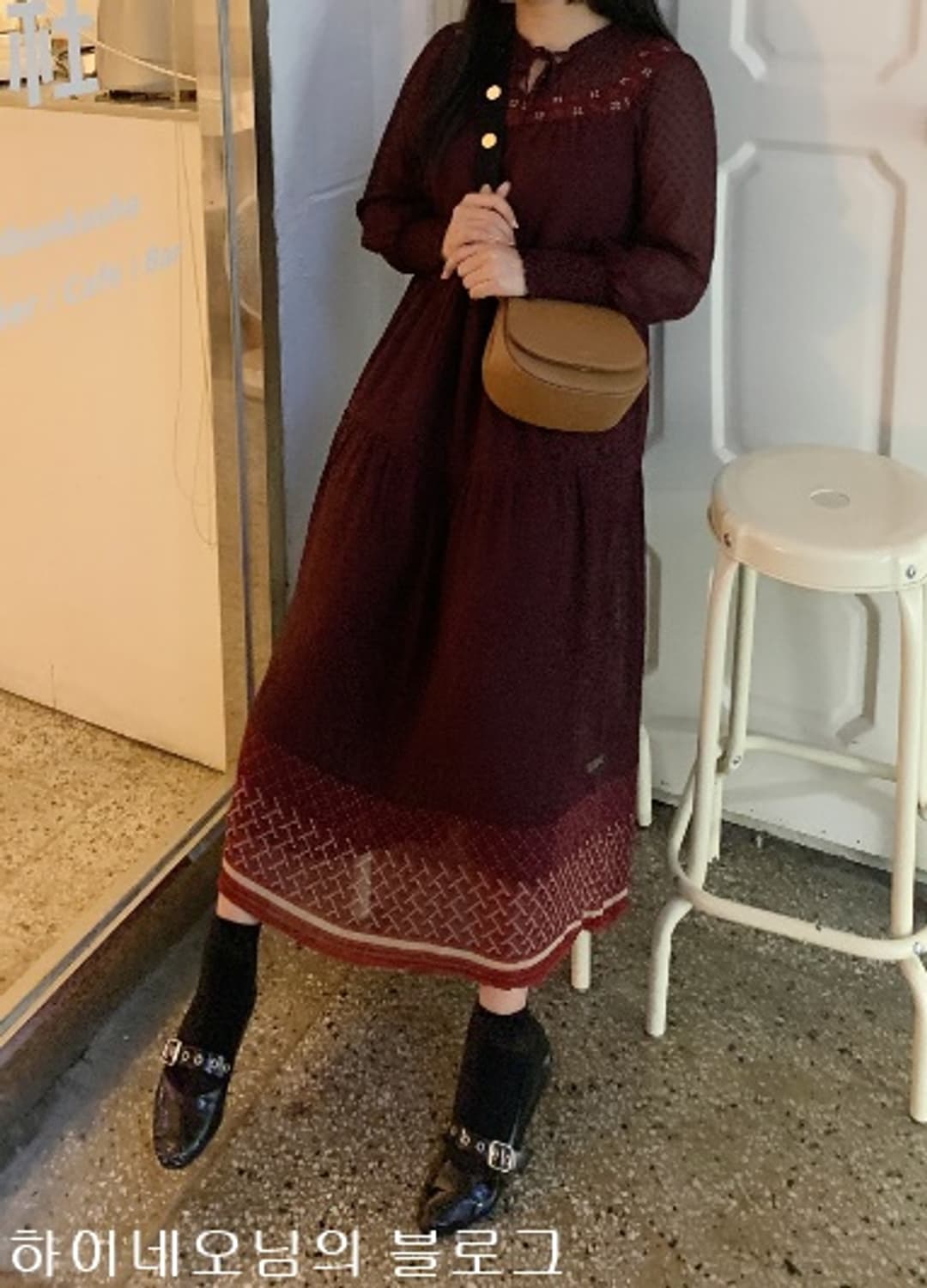 써스데이아일랜드 쉬폰 롱 원피스 상품이미지8