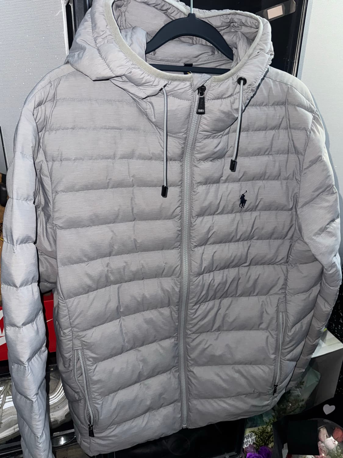 폴로 랄프로렌 24FW 하프라인드 라이트 후드 경량 숏패딩 상품이미지1