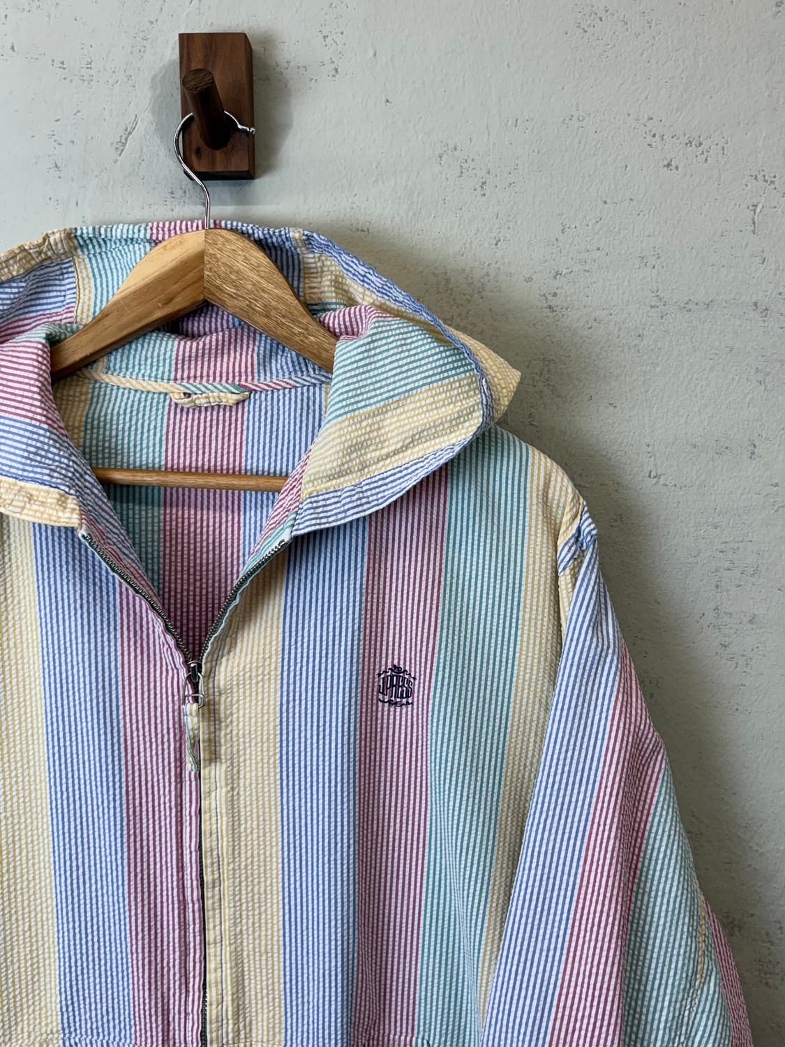 제이프레스 90s 빈티지 스트라이프 시어서커 후드 자켓 상품이미지3