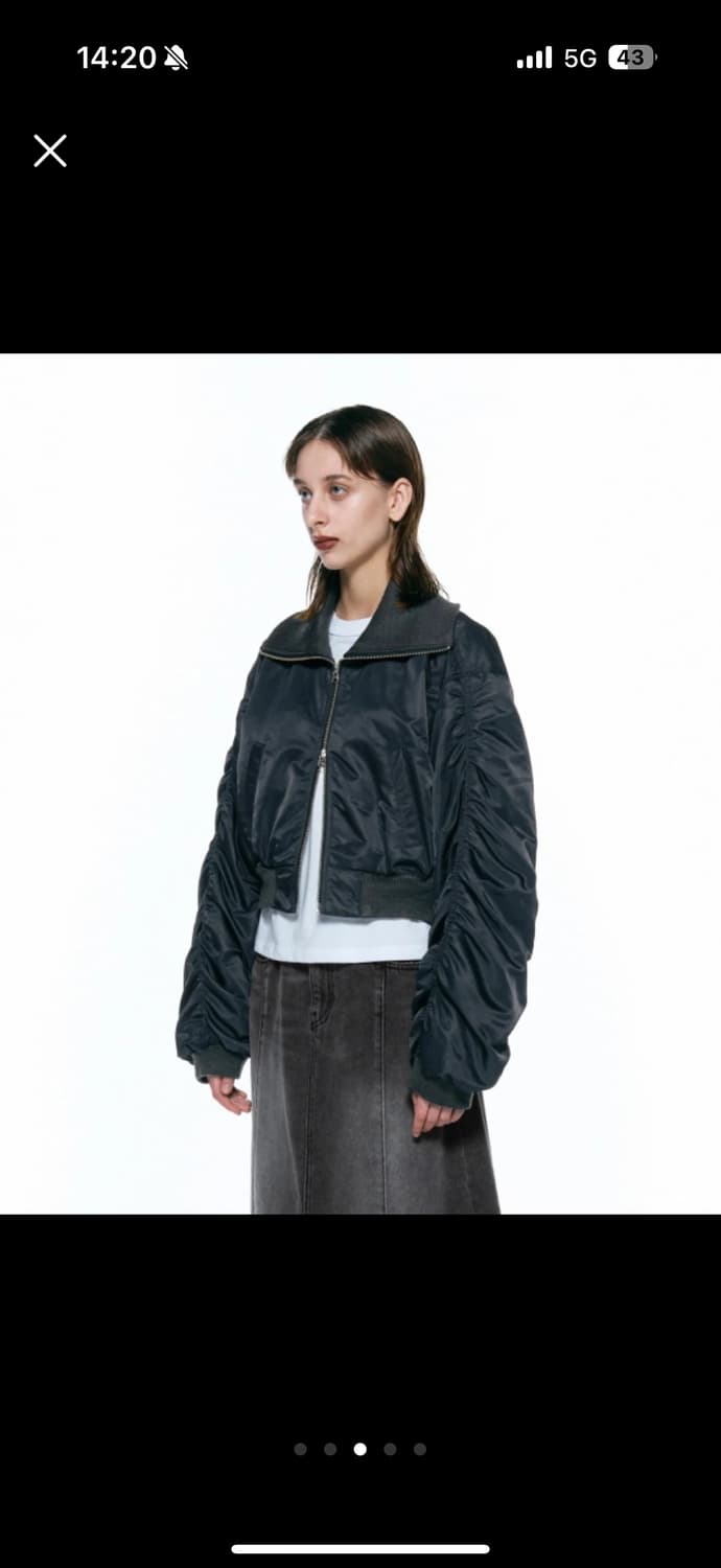 인사일런스 우먼 셔링 MA -1 점퍼 블랙 미듐 상품이미지3