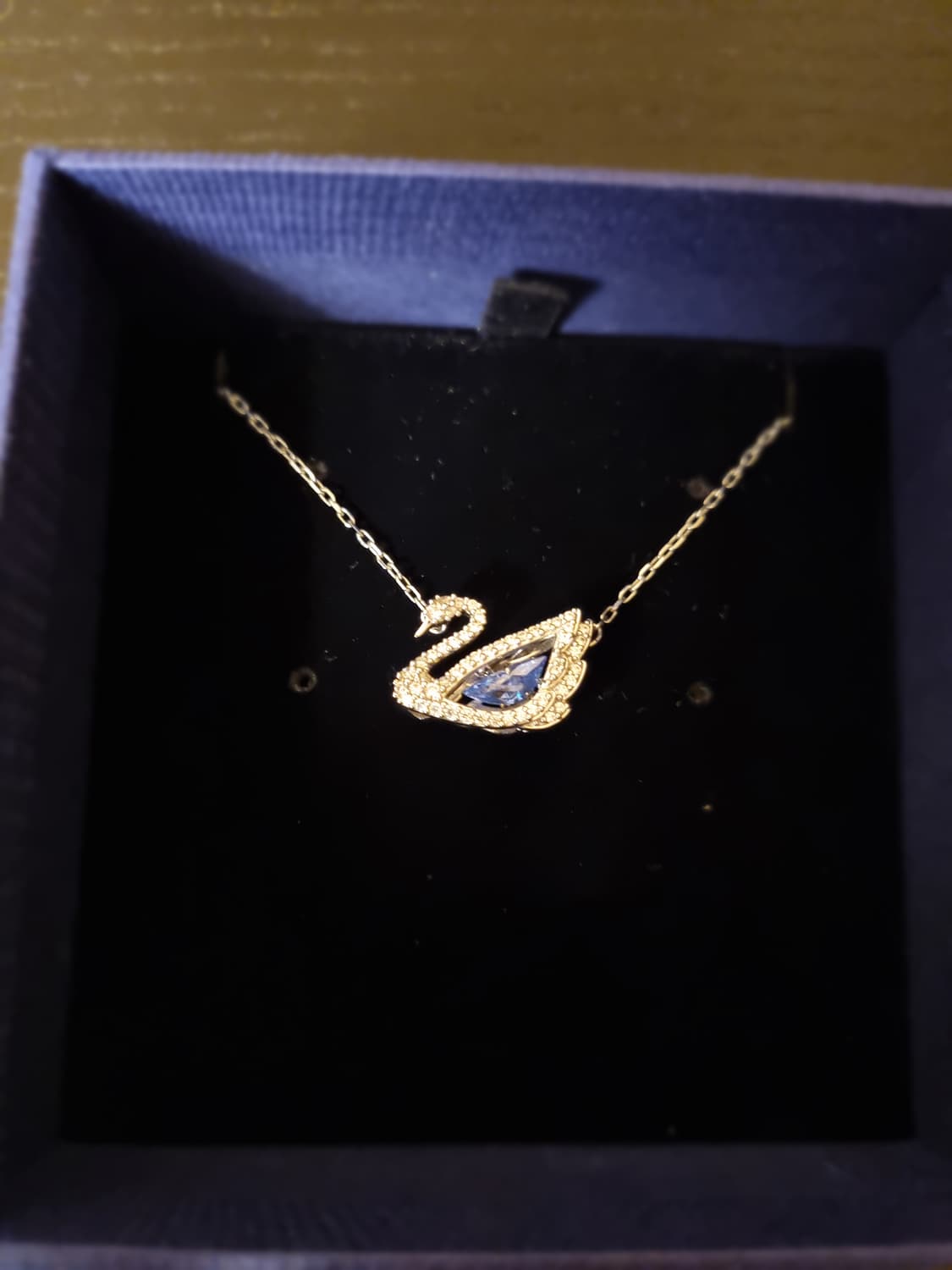 스와로브스키 swan 네크리스 댄싱 스완,블루,로듐 플래팅 상품이미지3