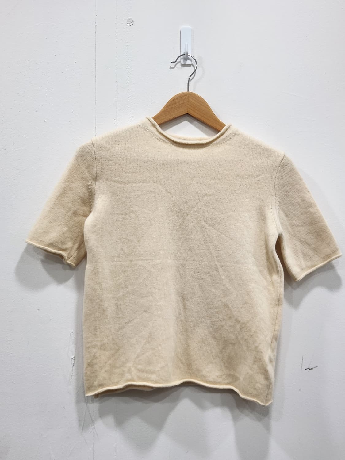 [F] 아이보리 반팔 니트 여성 프리사이즈 상품이미지1