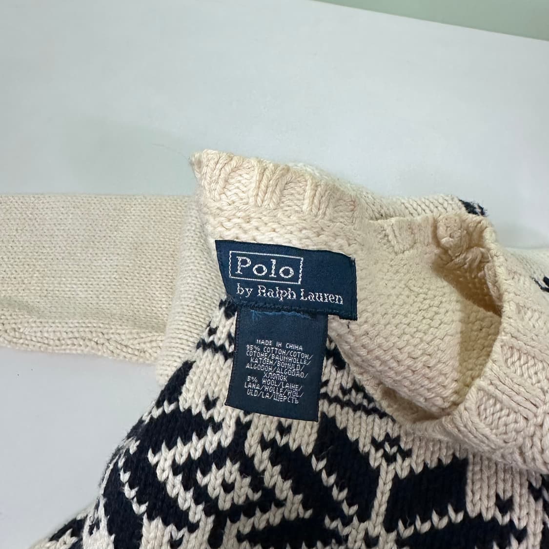 우먼M 폴로 랄프로렌 크림아이보리 자카드 노르딕니트 상품이미지4