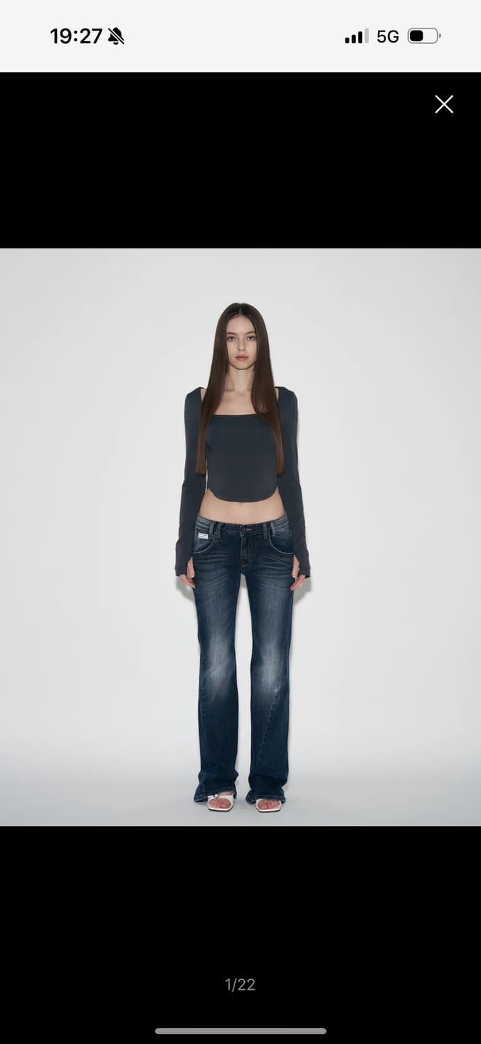 플리즈노팔로우 빈티지 워싱 부츠컷 데님 M 상품이미지1