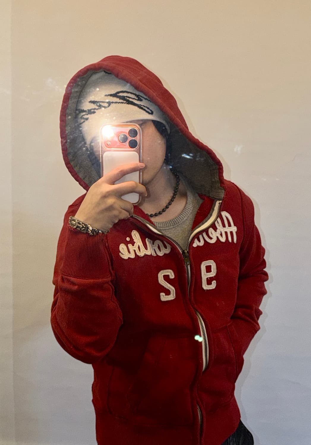 아베크롬비 y2k 레터링 후드집업 상품이미지1