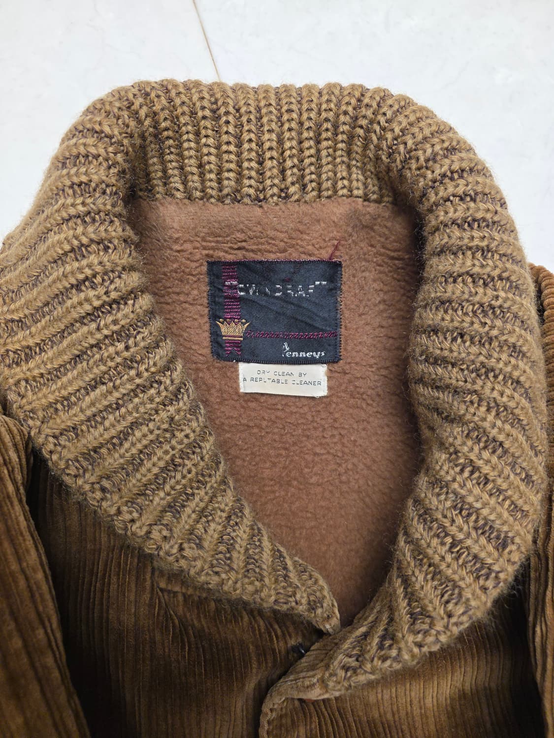 Jc penney towncraft 코듀로이 숄카라 자켓 L 상품이미지3