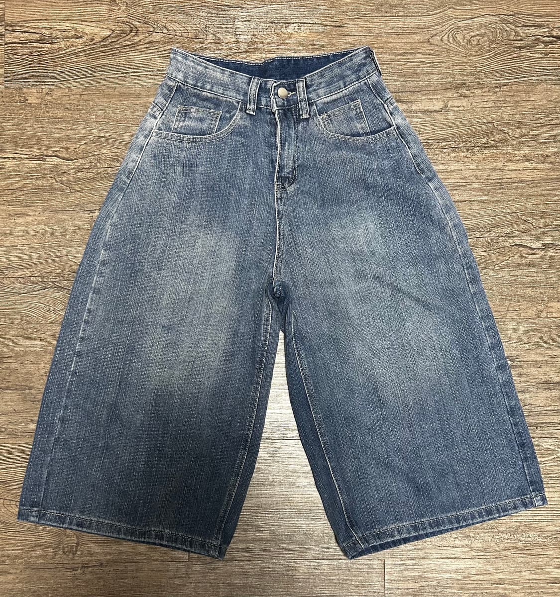 여성 체크 포켓 데님 버뮤다팬츠 (S) 상품이미지2