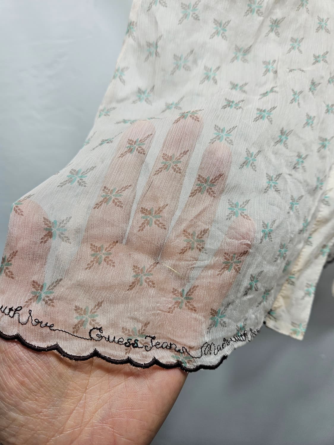 게스(Guess) 실크 100% 프릴 블라우스 S 상품이미지9