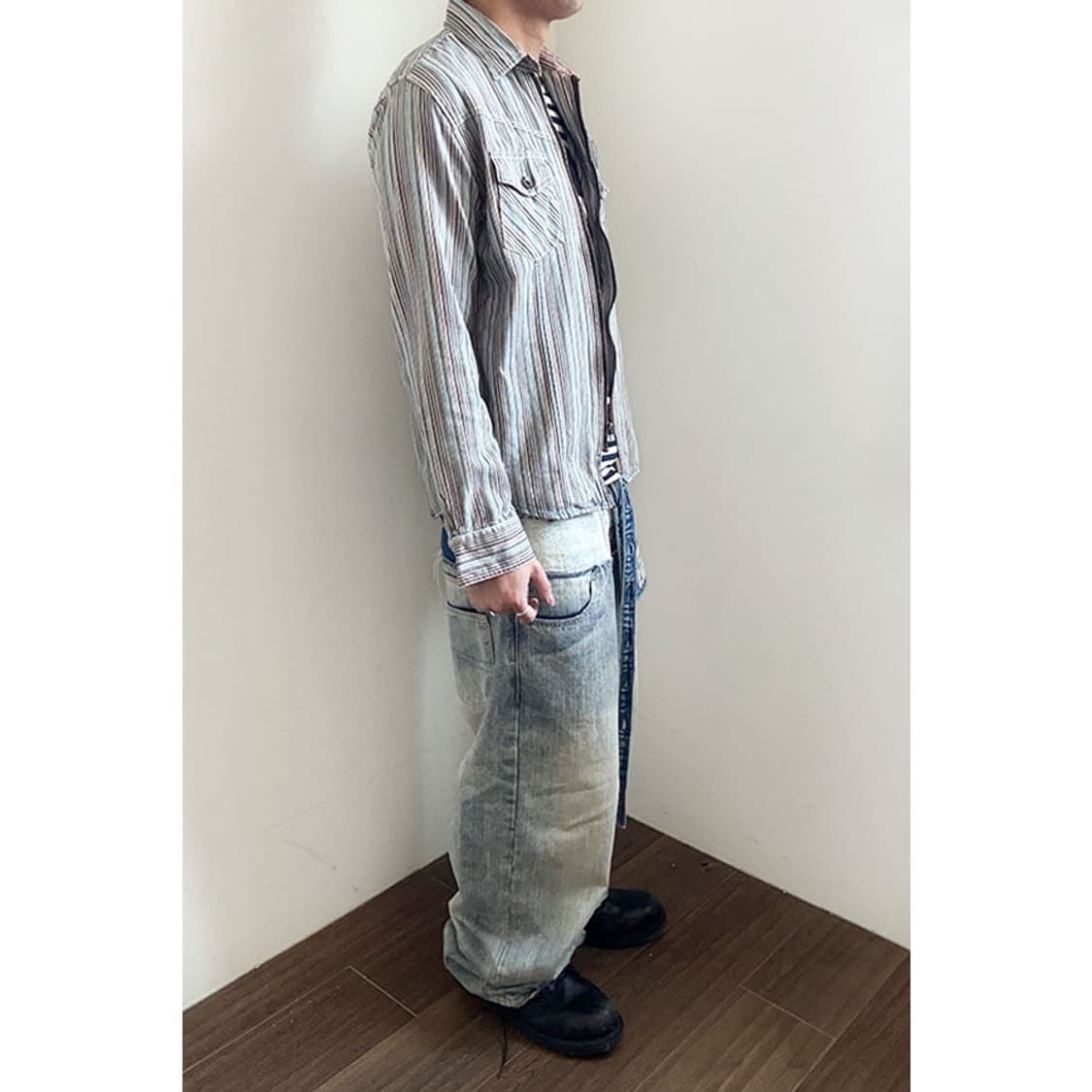 Stripe Shirt Jacket 상품이미지2