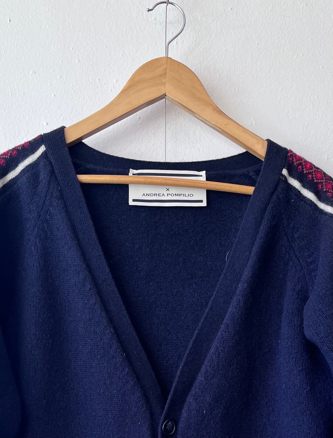 오니츠카타이거 & 안드레아 폼필리오 여성 네이비울혼방가디건 상품이미지1