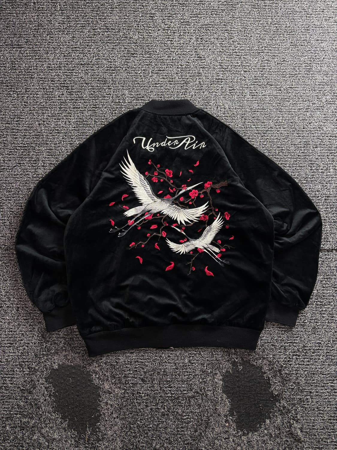 언더에어 두루미 자수 벨벳 스카쟌 3746 상품이미지5