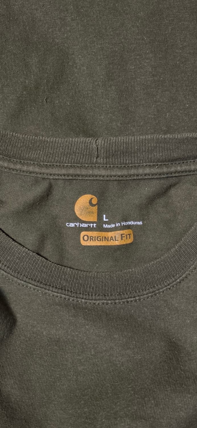 칼하트 오리지날핏 포켓 카키 반팔티 L 상품이미지3
