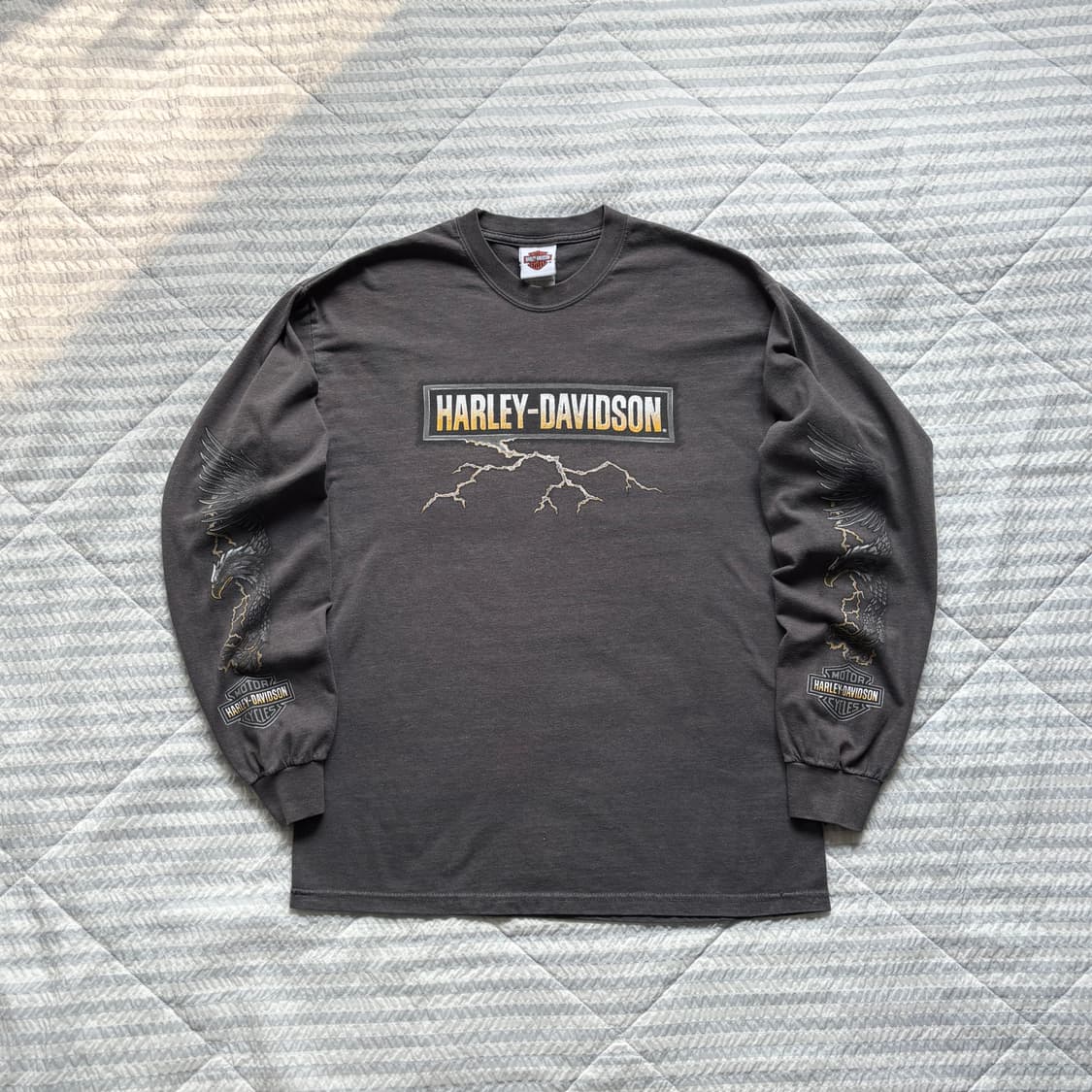 빈티지 할리데이비슨 라이트닝 롱슬리브 티셔츠 상품이미지1