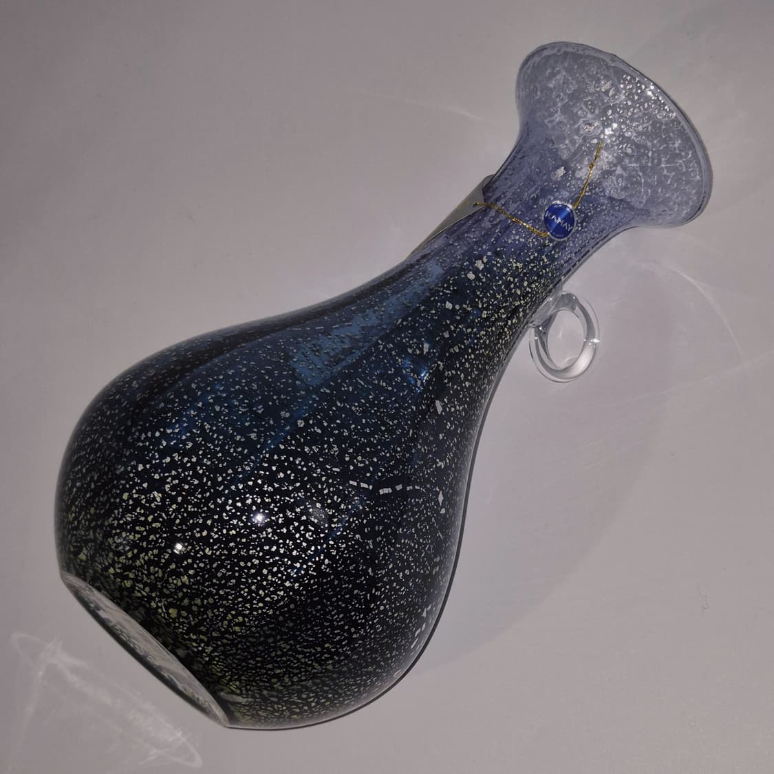 80s 카메이 아트글라스 은박 아쿠아 꽃병 상품이미지8