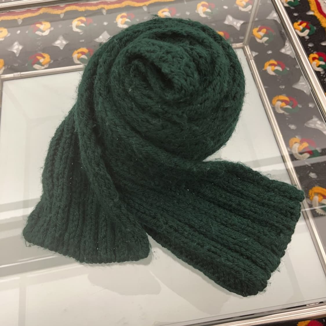 빈티지 홀리데이 딥그린 뜨개 니트 목도리 머플러 C07117 상품이미지3