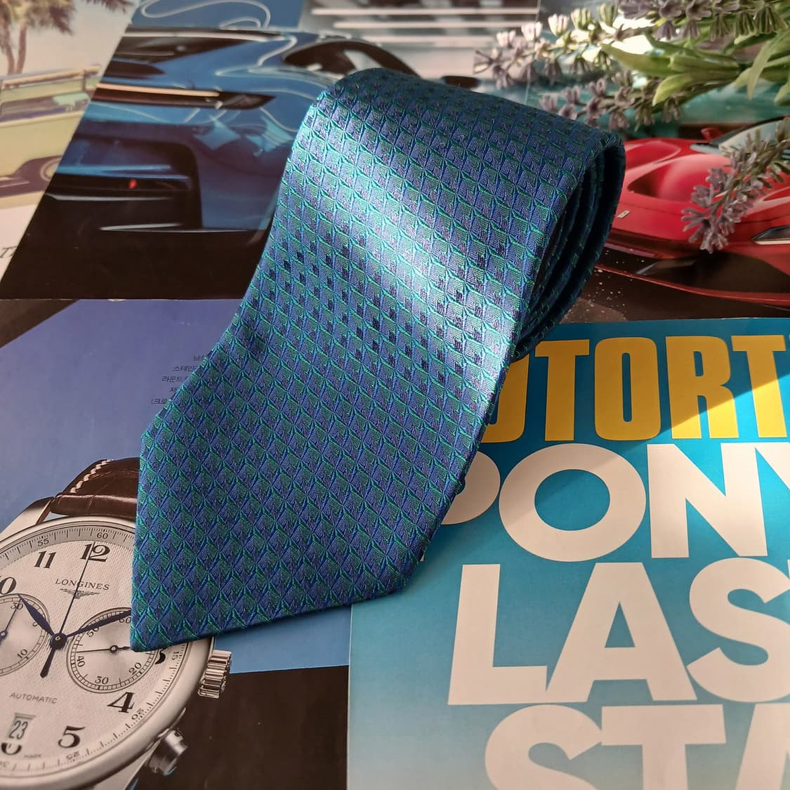 미쏘니 실크 블루 텍스처 넥타이 8.3cm A+등급 A19336
 상품이미지4