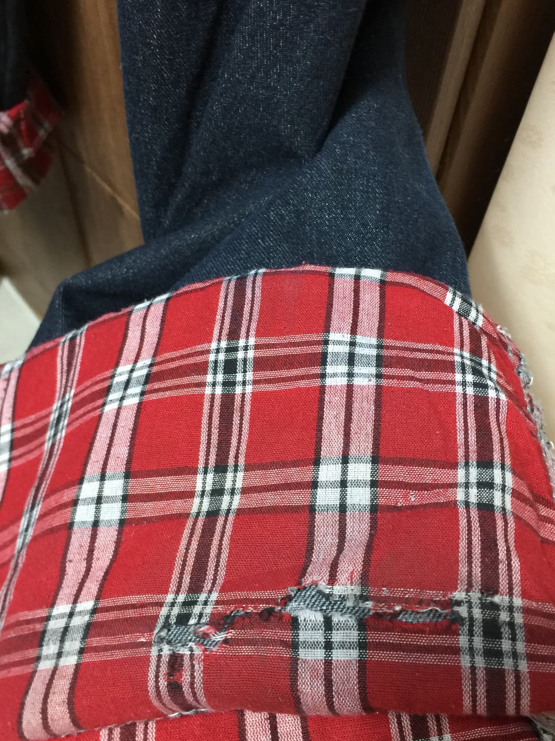 체크 청바지 상품이미지3