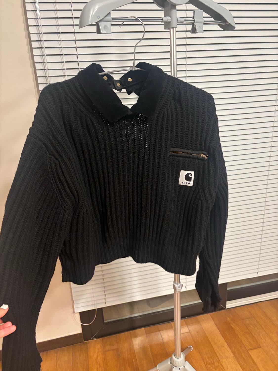 사카이 x 칼하트 WIP 니트 풀오버 디트로이트 블랙 상품이미지5