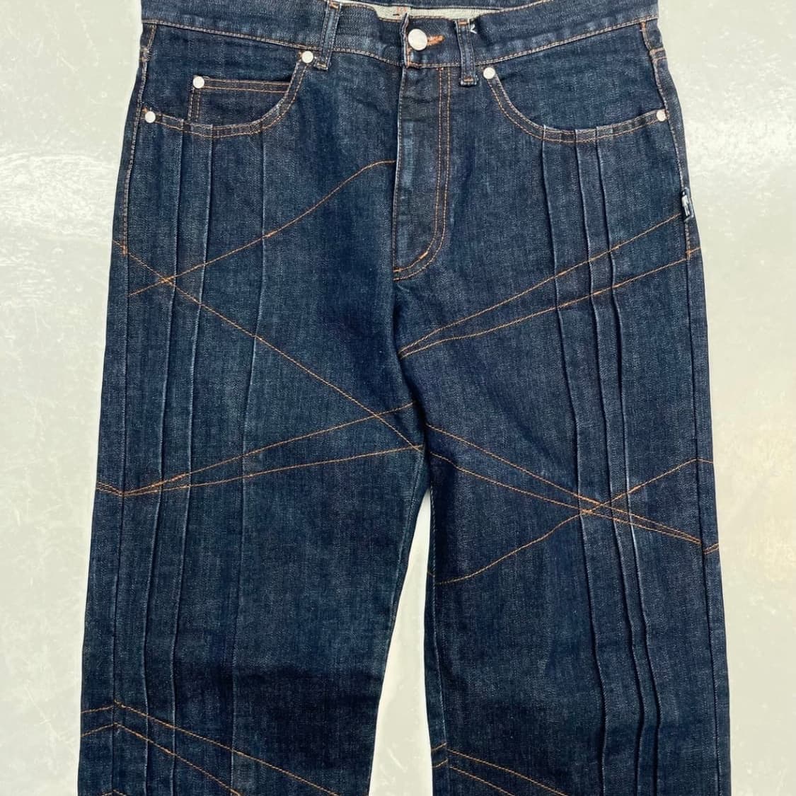 90s 장폴고티에 플리츠 스티치 데님 팬츠 상품이미지6