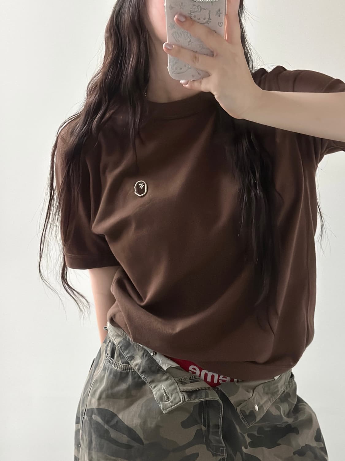 베이프 미니사루 브라운 반팔 맨투맨  상품이미지3