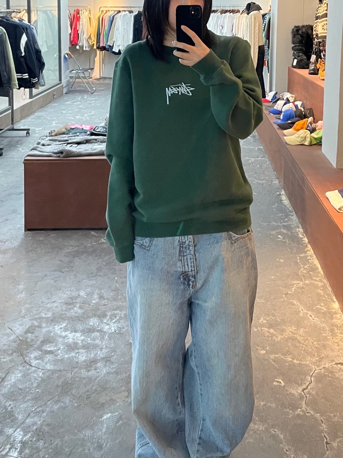 스투시 딥그린 센터스탁 맨투맨 H909 상품이미지1